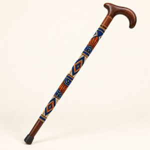 Handmade Nigerian Traditional Beaded Walking Stick