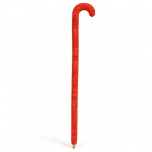 Benin Coral-Style Beaded Authority Walking Stick