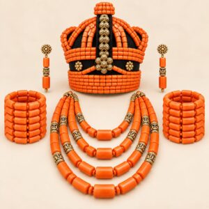 Benin Coral-Style Bead Set for Women